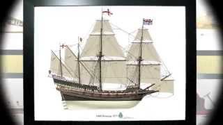 HMS Revenge 1577 Profile Print maritime art English galleon [upl. by Haliek]