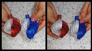 Decorazioni natalizie DIY Christmas decor glitter foam scheet craftsOrnament tutorialhome decor [upl. by Pucida]