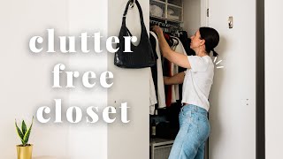 How to keep a clutterfree closet  tips for small closet organization👗 [upl. by Sonnie]