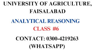 UAF MPhil amp PhD Test Preparation Class 6  UAF MPhil and PhD Admissions  Analytical reasoning [upl. by Boelter727]