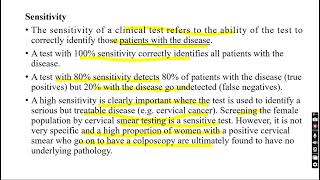 Sensitivity and specificity test for a disease [upl. by Stringer]