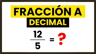 Convertir FRACCIÓN en DECIMAL [upl. by Idissac]