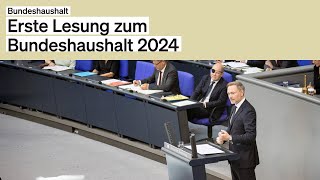 Bundeshaushalt 2024  Einbringungsrede von Christian Lindner [upl. by Bussey]