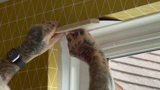 How To Put Patterned Paper Around The Top Of A Window [upl. by Mehalek119]