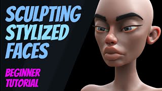 Sculpting a Stylized Face  Detailed Beginners Tutorial  Blender 3 [upl. by Anik]