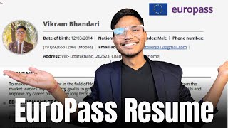 How to Make Europass Cv Online  Europass CV for Europe jobs  CV format for jobs  CV kese banaye [upl. by Odracir]