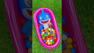 satisfying Rainbow Gum Balls candy Mixing with Slime bathtub [upl. by Ricky]