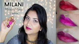 Milani Color Statement Moisture Matte Lipstick Review amp Swatches  DenDiva [upl. by Jacobs893]