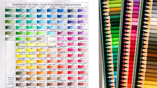 120 Polychromos FaberCastell Colour Pencils Swatch Chart [upl. by Celle]