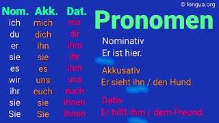 Übungen zu den Pronomen Nominativ Akkusativ Dativ Genitiv Tabelle Beispiele Mix mich mir d [upl. by Doughty520]