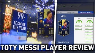 TOTY MESSI PLAYER REVIEW FIFA 19 [upl. by Nnylkoorb]