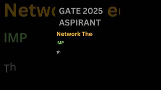 GATE 2025 important topics network theory  gate2025 [upl. by Obed]