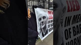 Campaigners Outside Downing Street Honour Barry Horne’s Legacy in Animal Rights Abuse [upl. by Adallard]