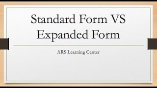 Standard Form VS Expanded Form [upl. by Peggir]