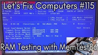 LFC115  RAM testing with Memtest86 [upl. by Chud929]