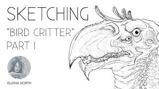 Creature Design  Bird Critter  Sketching process [upl. by Rosenbaum79]