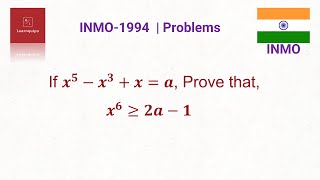 Algebra  Mathematical Olympiad Questions  INMO 1994  PRMO  RMO  IMO  Inequalities [upl. by Leahcimaj]