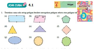 KSSM Matematik Tingkatan 2 Bab 4 poligon jom cuba 41 no1 buku teks form2 [upl. by Oona]