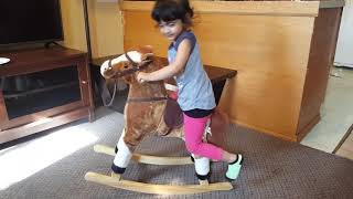 Baby Horse Riding Rocking Horse Sounds Rocks [upl. by Odnarb740]