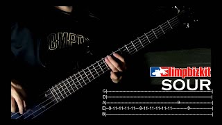 Limp Bizkit  Sour Bass Cover  TABS ON SCREEN [upl. by Maurilia827]