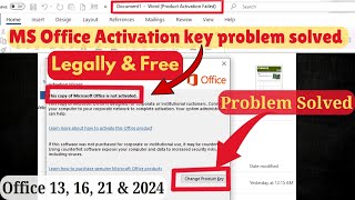 How To Fix MS Office Activation Problem MS Office 161921 Activation Key Problem Solved legally [upl. by Ettenyar]