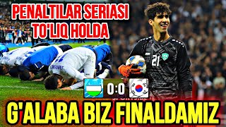 G’ALABA BIZ FINALDAMIZ PENALTILAR SERIYASI TO’LIQ HOLDA VIDEO UZBEKISTON KOREA U20 [upl. by Wolfie]