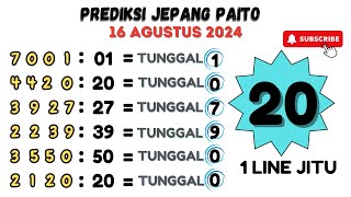 PREDIKSI JEPANG PAITO 16 AGUSTUS 2024 PREDIKSI TOGEL JEPANG HARI INI RUMUS ANGKA JITU JEPANG [upl. by Felix315]