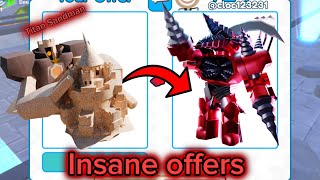 What people offertrade for titan Sandman in toilet tower defense [upl. by Zeph]