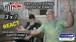 PALMEIRENSES REAGINDO SANTOS 3X1 BRAGANTINO  REACT  SANTOS NA FINAL  GIULIANO JOGOU C MAESTRIA [upl. by Sanburn]