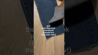 No Sew Jeans Hemming Idea jeanscutting jeanshemming upcycleideas sustainablefashion [upl. by Resee]