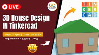 3D House Design IN Tinkercad  3D Design [upl. by Atnwahsal]