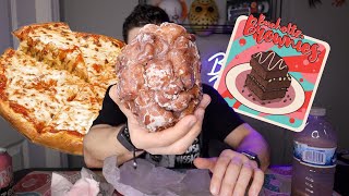 Massive Apple Fritter New York Style Pizza amp Bucholtz Brownies ASMR Mukbang Cheat Day 🤤 cheatday [upl. by Barbey767]