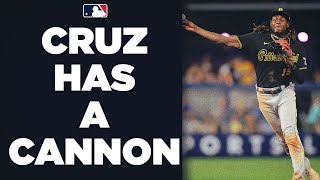 Oneil Cruz has a CANNON Check out the Pirates rookies fastest throws so far this season [upl. by Arayt]