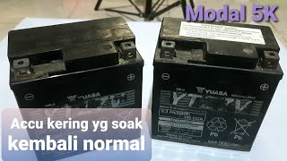 Cara Memperbaiki AkiAccu Kering Motor Yang Soak Dengan Mudah amp Murah [upl. by Albert]