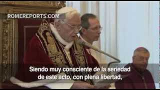 Resumen 2013 Febrero Benedicto renuncia [upl. by Onihc]