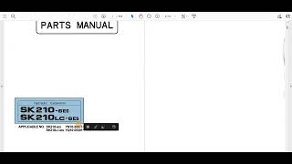 Kobelco SK2106ES SK210LC6ES Parts Manual [upl. by Kifar]