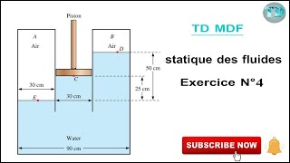 mécanique des fluides Exercice MDF N°4 statique des fluides  mesure la Pression manométrique [upl. by Kinnon691]