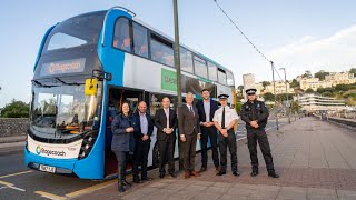 Night buses launched to get partygoers home safe in Torbay [upl. by Oiliruam]