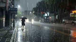 Heart Wetting Heavy Rain Walk Relaxing Sound for Sleep Study Meditation White Noise ASMR [upl. by Zippel]