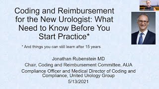 Coding and Reimbursement for the new Urologist  EMPIRE Urology Hidden Curriculum Lecture Series [upl. by Ayak445]