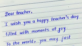 Happy teachers day card writing  Teachers day greeting card  Thankyou card for teacher [upl. by Novled]