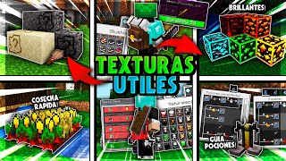 😱TOP 20 TEXTURAS ÚTILES PARA MINECRAFT PE 121  TEXTURAS para MINECRAFT BEDROCK [upl. by Lexerd]