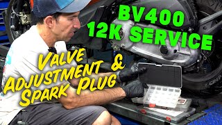 Piaggio BV400 12K Service PART 2 Valve Adjustment amp Spark Plug [upl. by Jasper]