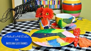 Create Abstract Dishes with Gloss Enamels  DecoArt® [upl. by Torto]