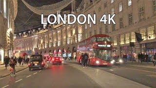 London 4K  Night Drive  UK [upl. by Clausen930]