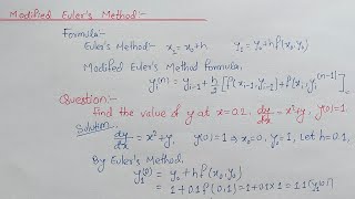 Modified Eulers method  Modified Eulers Method Numerical Methods [upl. by Macmillan]