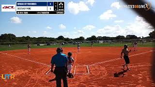 Kendall Thackston RHP softballportal FGCLsoftball leadoff batter K with riseball and screwball [upl. by Vish]