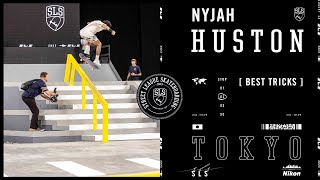 Nyjah Huston 2023 SLS Tokyo  Best Tricks [upl. by Athenian54]