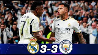 MANCHESTER CITY GOLPEA AL MADRID EN EL BERNABEU  3  3   UEFA CHAMPIONS LEAGUE [upl. by Hahcim]