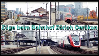 Morgentliche Zugsichtungen beim Bahnhof Zürich Oerlikon Stadt Zürich Schweiz 2021 [upl. by Neenaej]